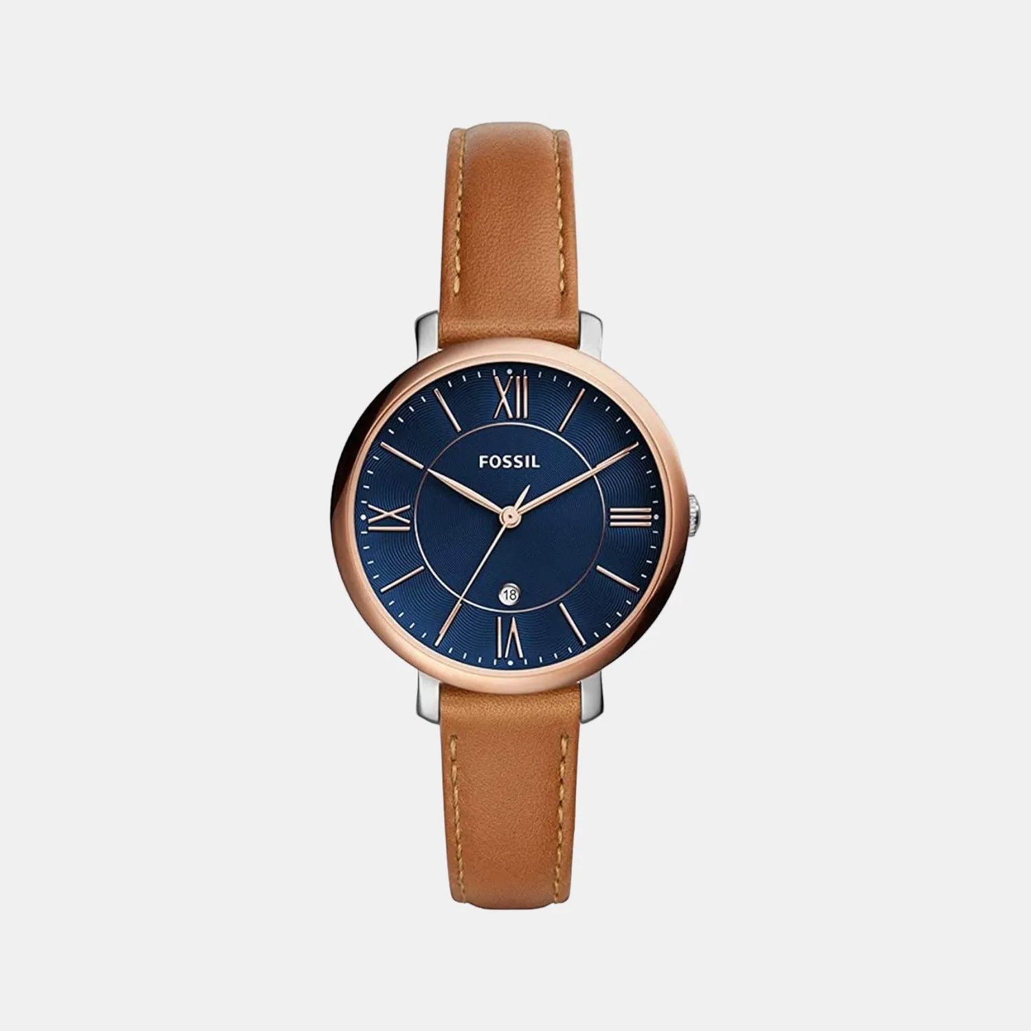 Jacqueline Women Quartz Blue Dial Analog Leather Watch ES4274