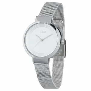 Jag Chloe White Matt Dial Silver Bracelet Womens Watch