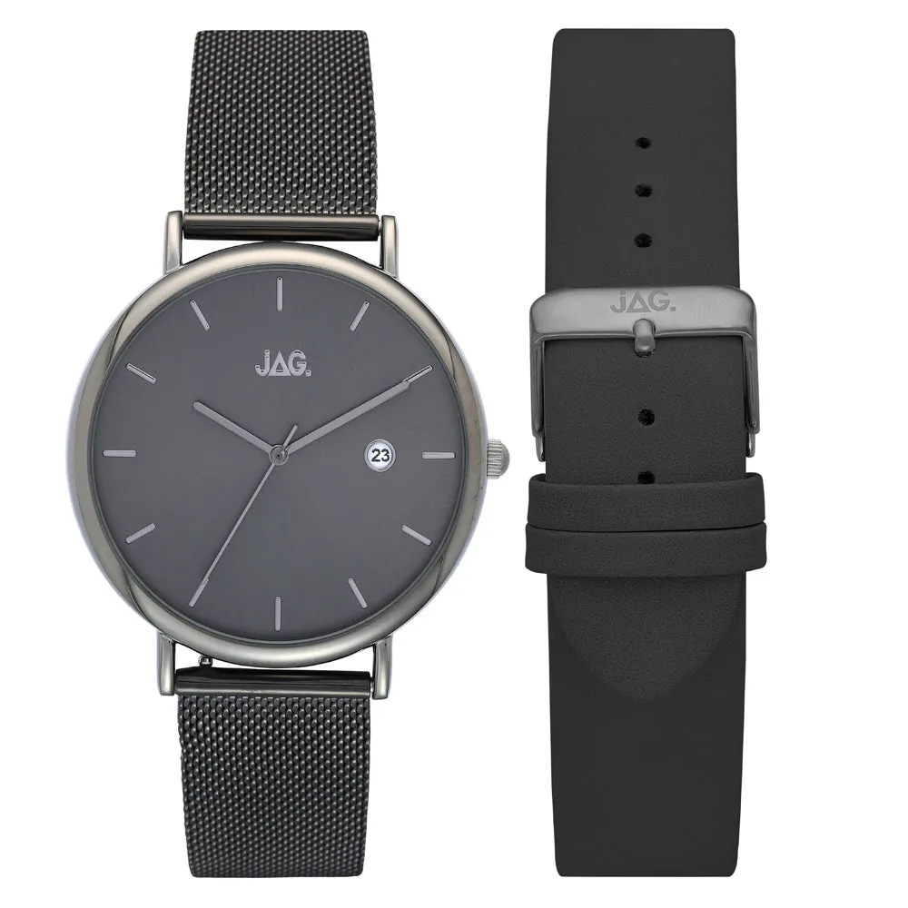 Jag Ryan Gunmetal Grey Dial Mesh Strap Watch J2153A