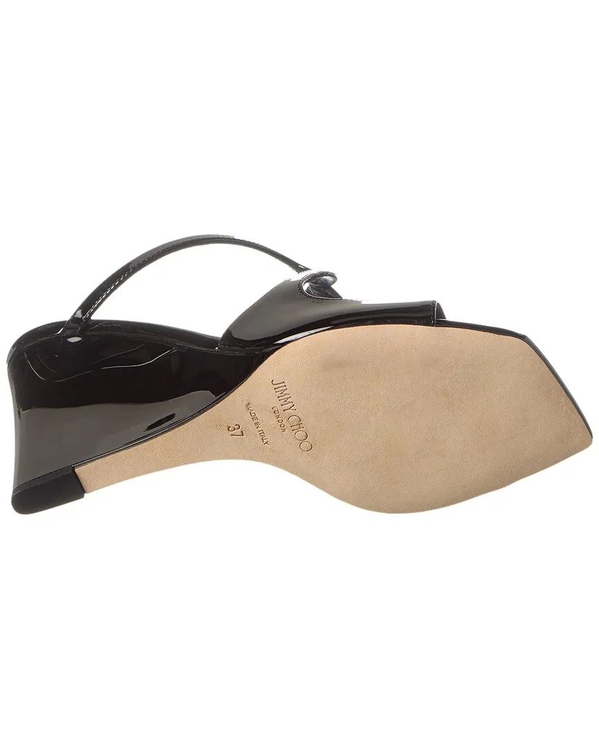 Jimmy Choo Anise 85 Patent Wedge Sandal Shoes_Jimmy-Choo