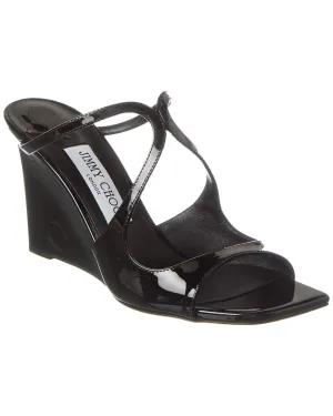 Jimmy Choo Anise 85 Patent Wedge Sandal Shoes_Jimmy-Choo