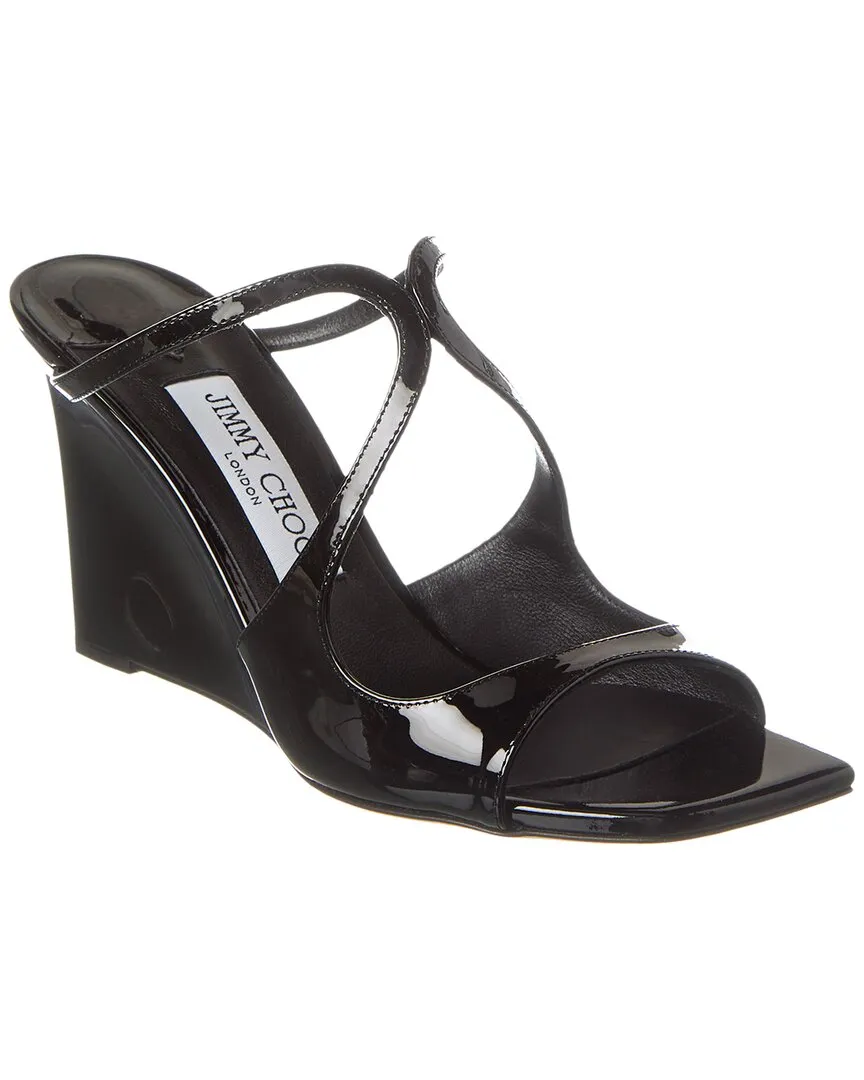 Jimmy Choo Anise 85 Patent Wedge Sandal Shoes_Jimmy-Choo