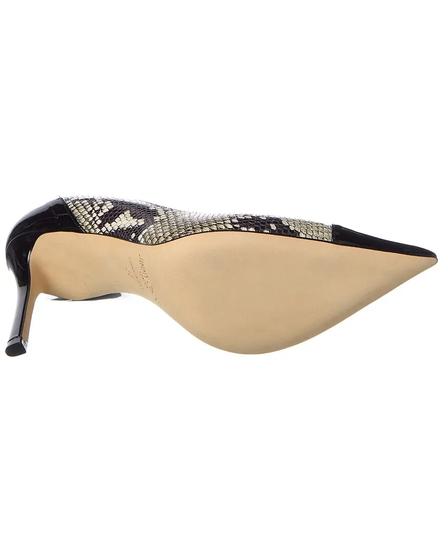 Jimmy Choo Cass 95 Snake-Embossed Leather & Patent Pump Shoes_Jimmy-Choo