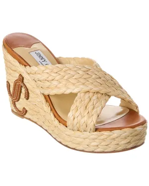 Jimmy Choo Dovina 100 Raffia Wedge Sandal Shoes_Jimmy-Choo