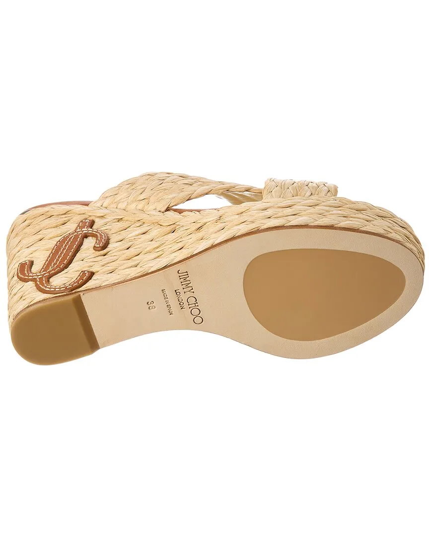 Jimmy Choo Dovina 100 Raffia Wedge Sandal Shoes_Jimmy-Choo