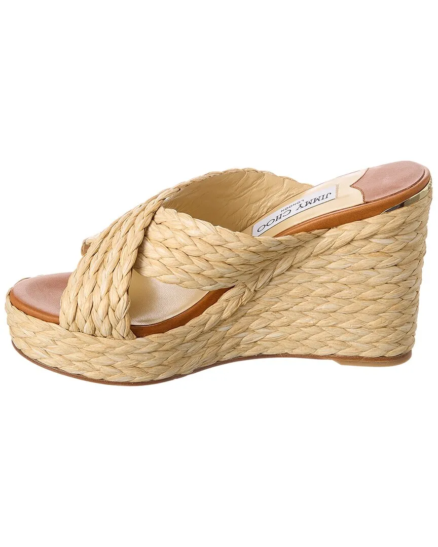 Jimmy Choo Dovina 100 Raffia Wedge Sandal Shoes_Jimmy-Choo