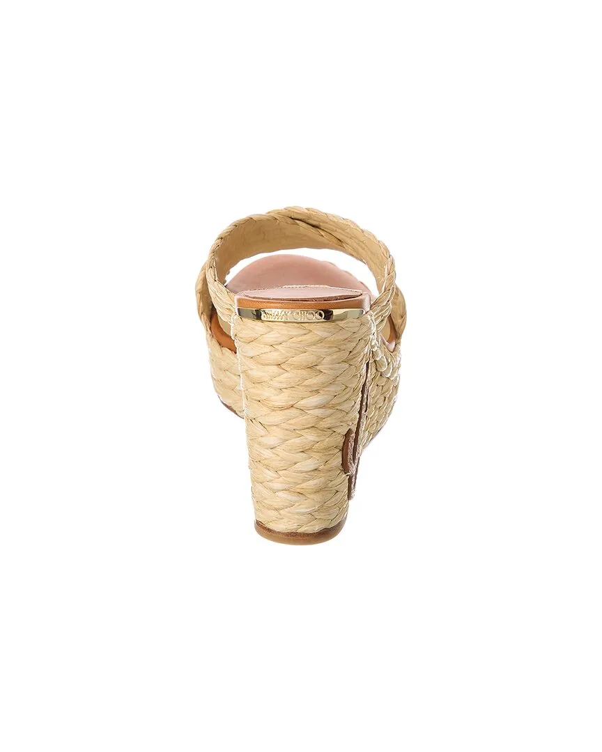 Jimmy Choo Dovina 100 Raffia Wedge Sandal Shoes_Jimmy-Choo