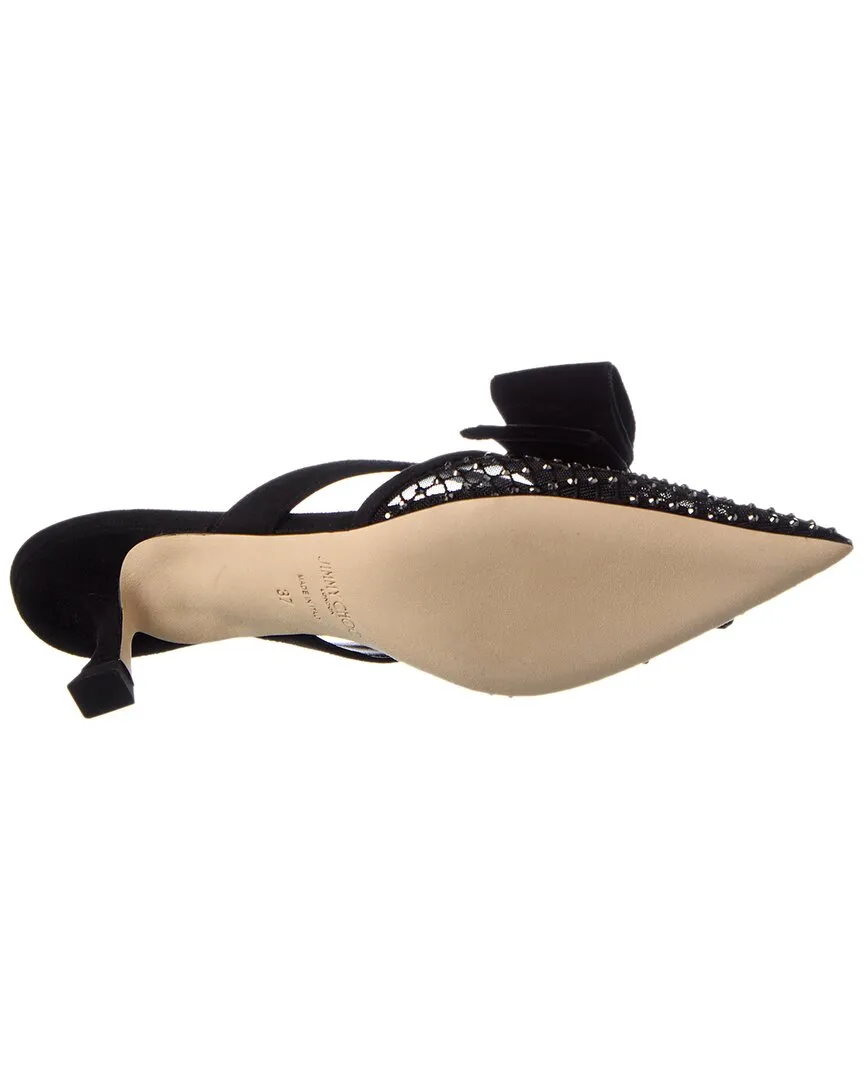 Jimmy Choo Flaca 50 Mesh & Suede Mule Shoes_Jimmy-Choo