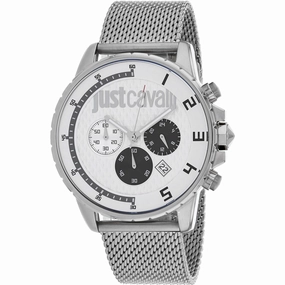 Just Cavalli Men's Watch - Sport Quartz White Dial Silver Bracelet | JC1G063M0255