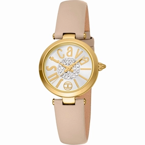 Just Cavalli Women's Watch - Modena Silver Dial Beige Leather Strap | JC1L280L0025