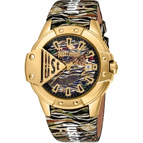 Just Cavalli Women's Watch - Scudo Quartz Multicolor Leather Strap | JC1G260L0035