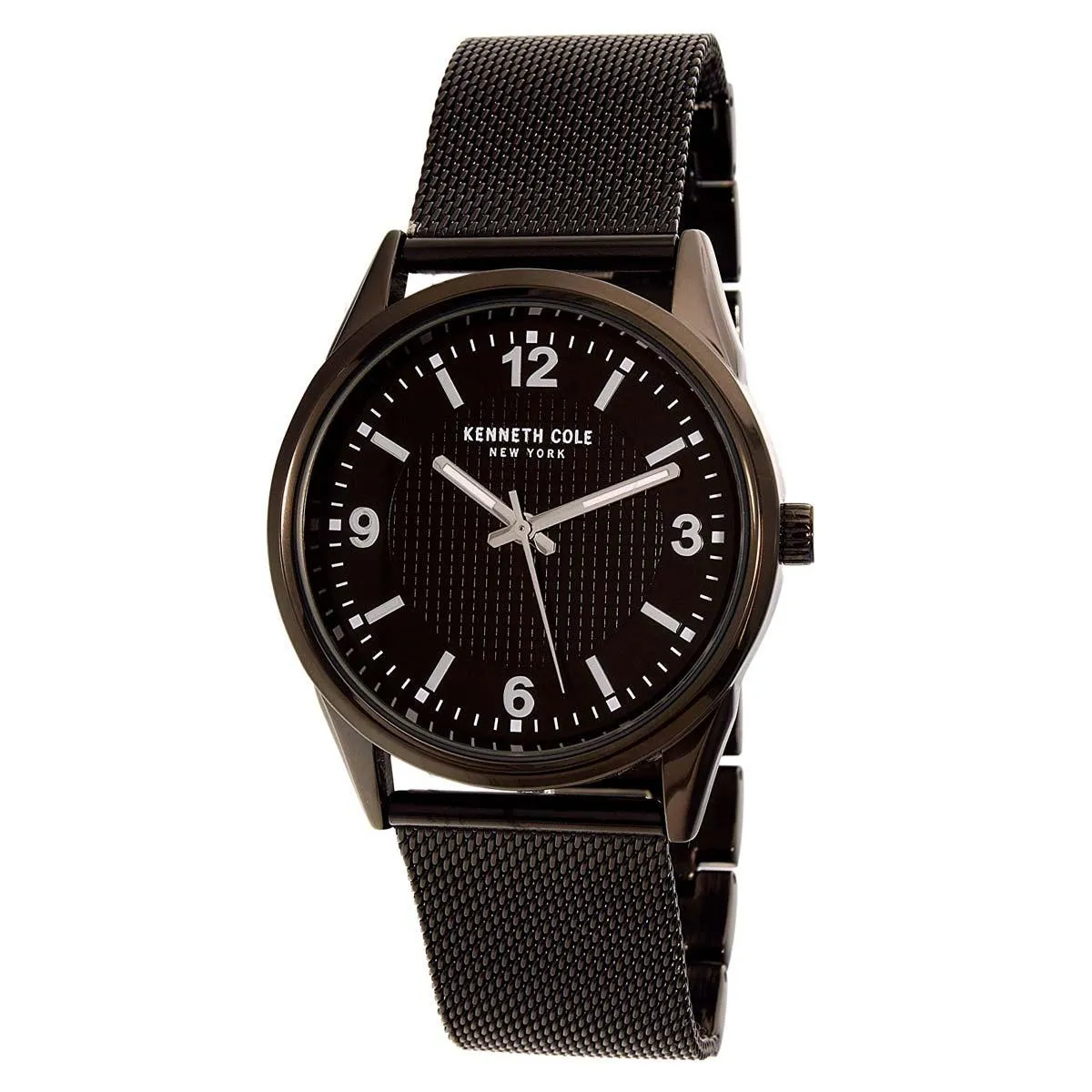 Kenneth Cole 10030782 Men's Black Steel Mesh Bracelet Quartz Classic
