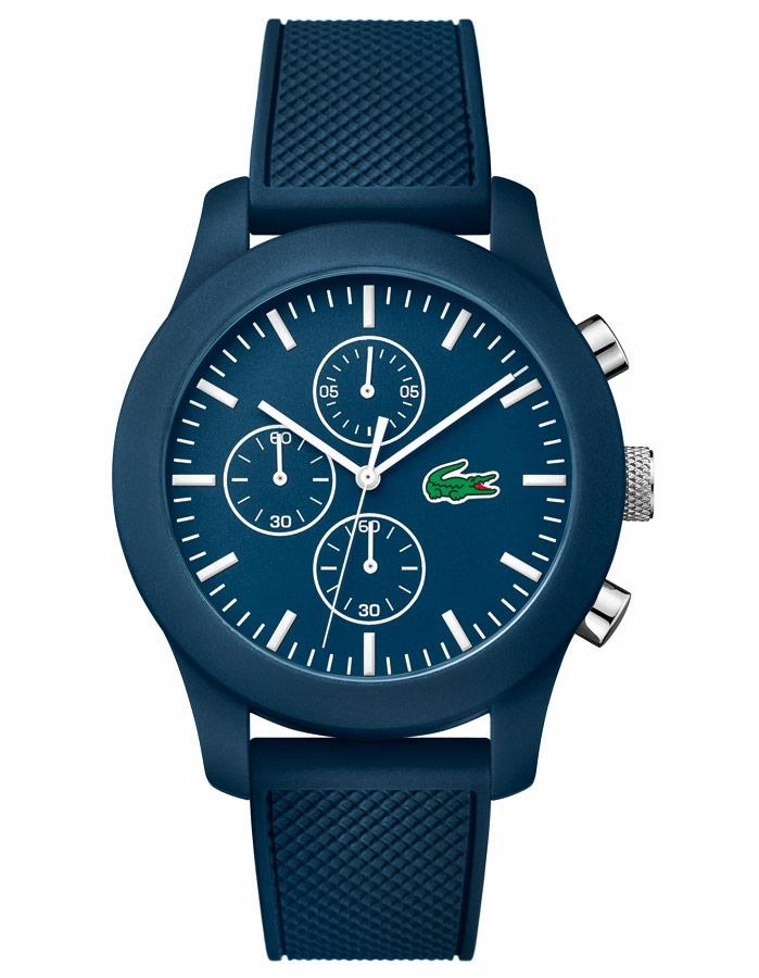 Lacoste 12.12 Mens Chronograph - Blue Case & Dial - Rubber Strap - 50m