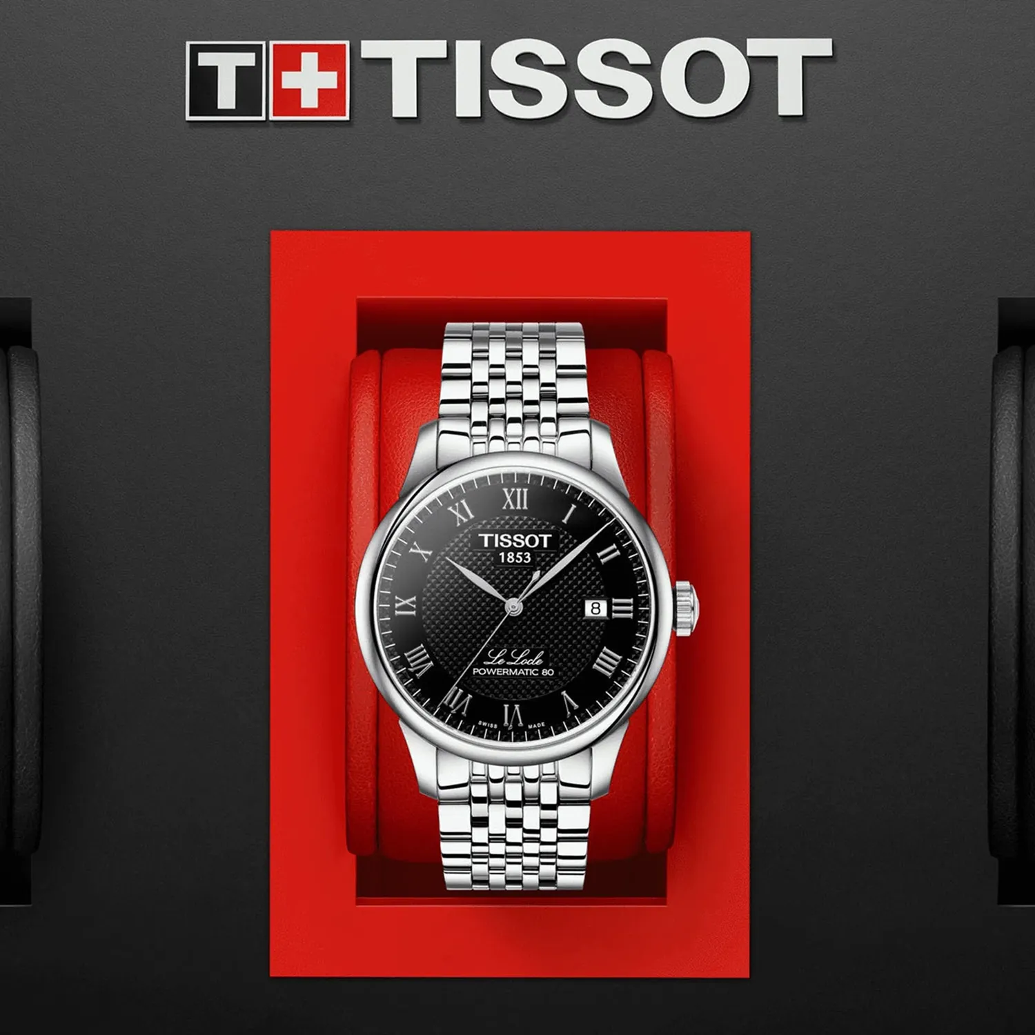 Le Locle T-Classic Men Analog Black Dial Automatic Stainless Steel Watch T0064071105300