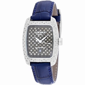 Locman Women's Watch - Diamond Quartz Grey Dial Blue Leather Strap | 485DLDC/BL