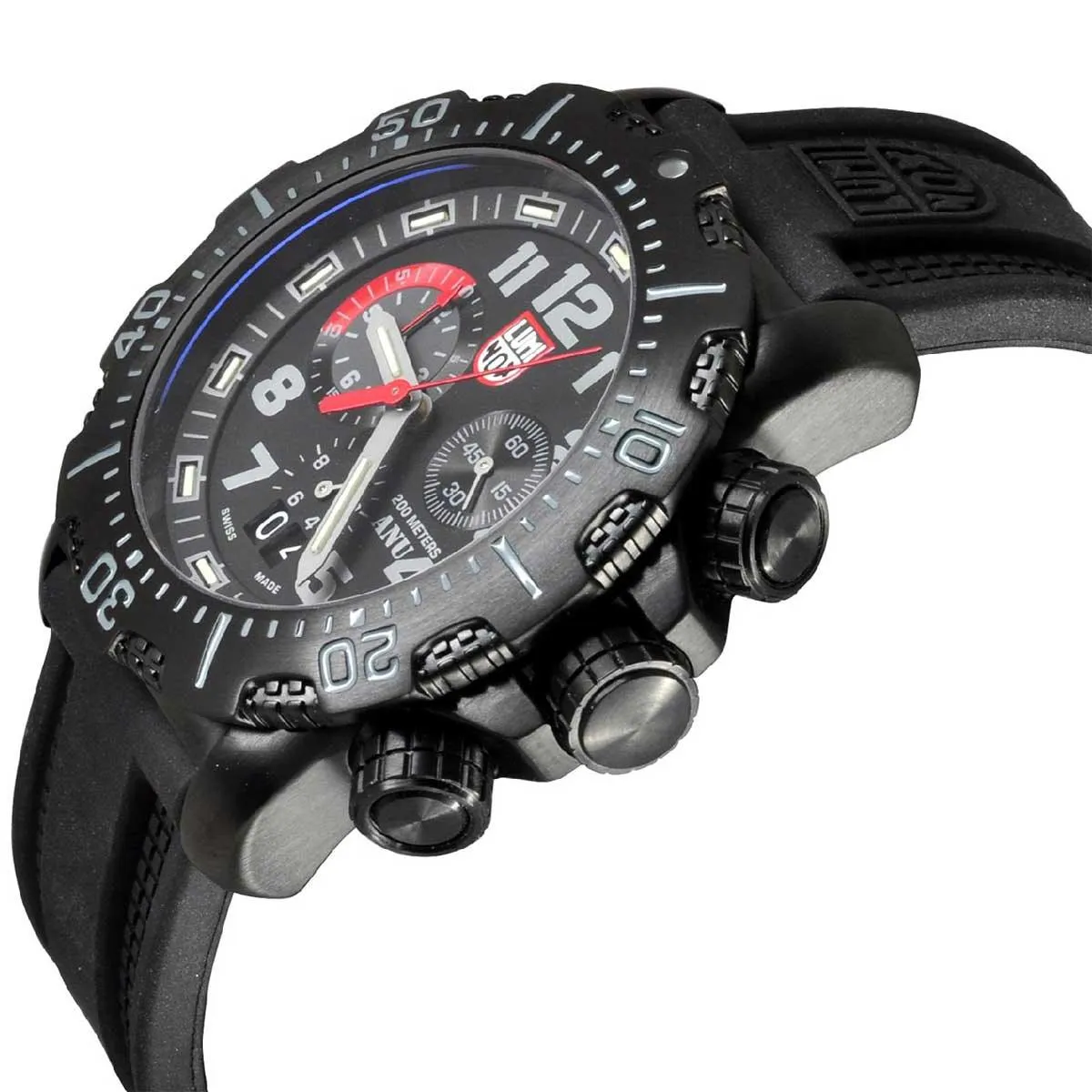 Luminox Men's Chronograph Watch - ANU Black Dial Black Rubber Strap Dive | 4241