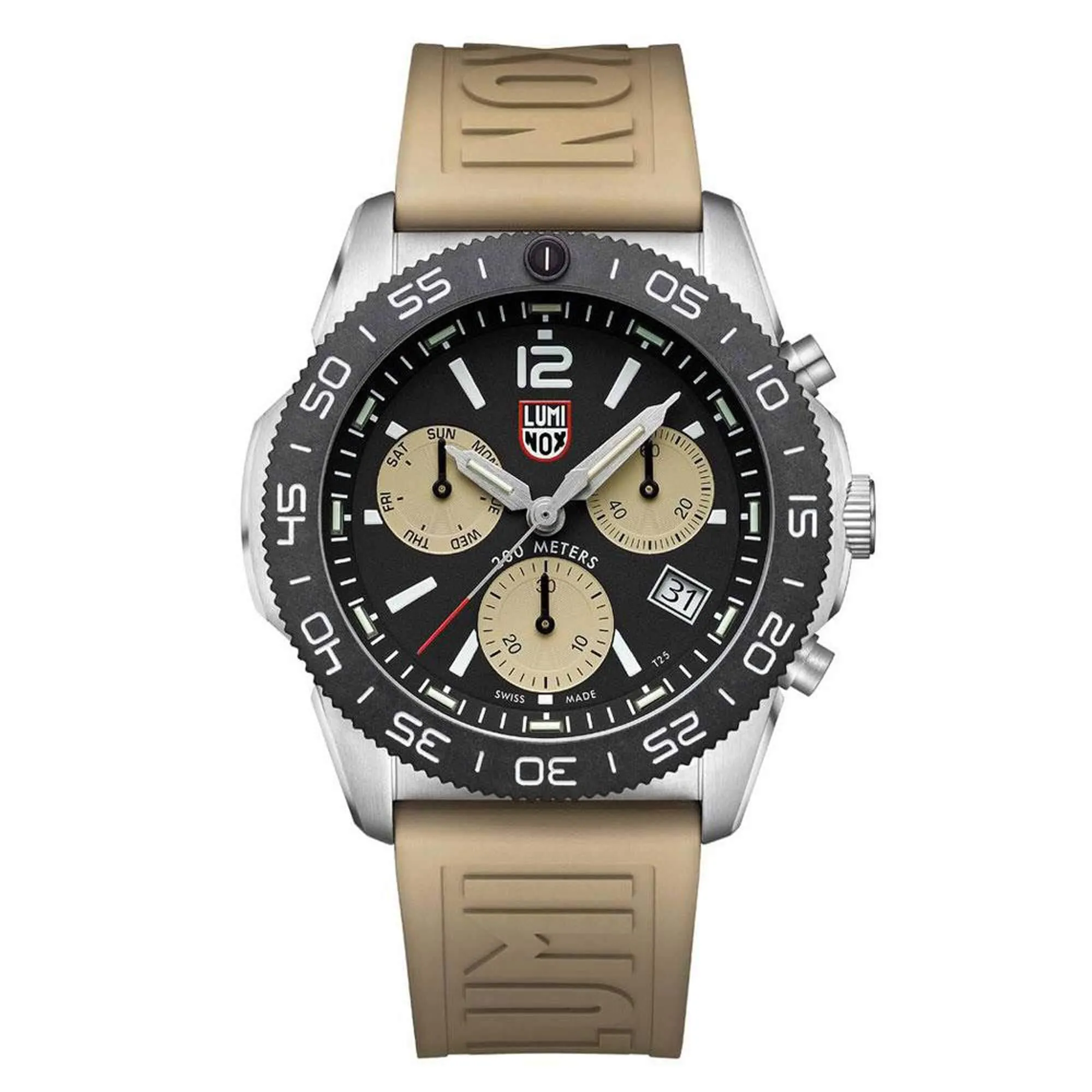 Luminox Men's Chronograph Watch - Pacific Diver Black and Sand Dial Strap | XS.3150