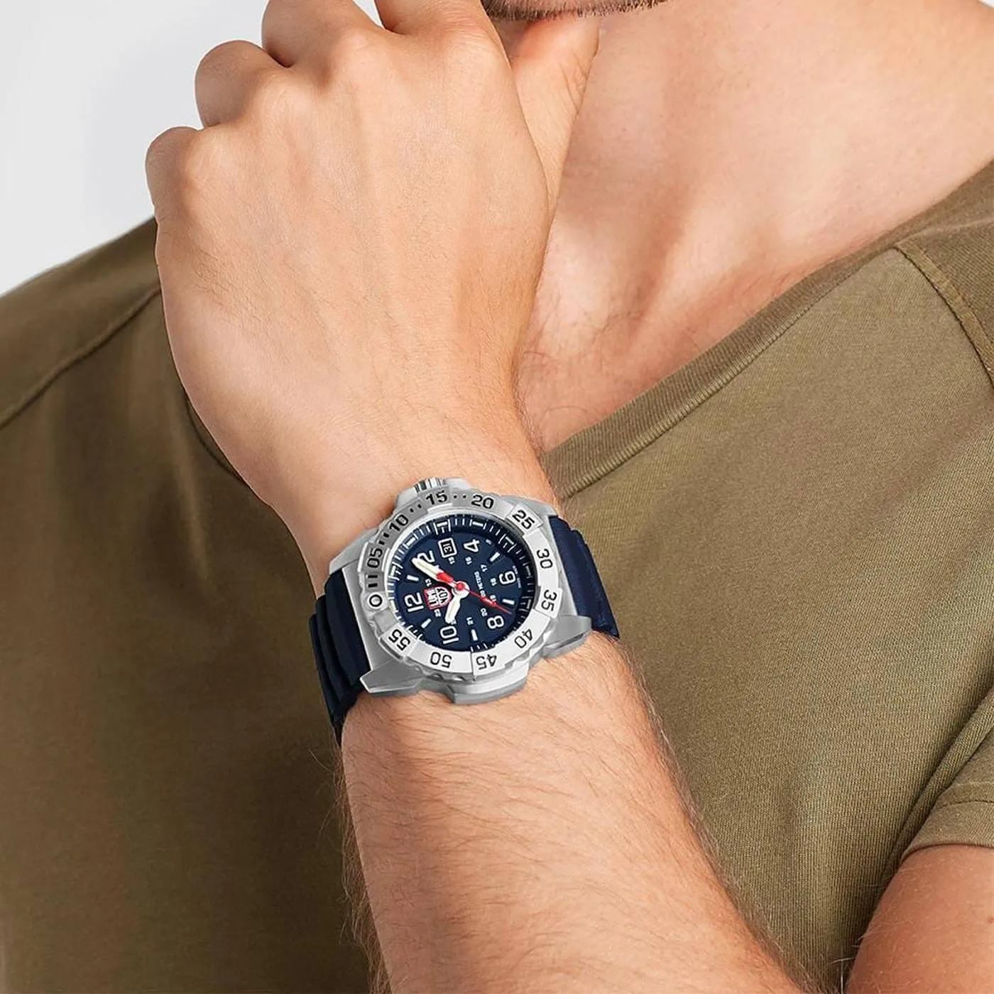 Luminox Men's Quartz Watch - Navy Seal Steel Blue Dial Navy Blue Rubber Strap | 3253