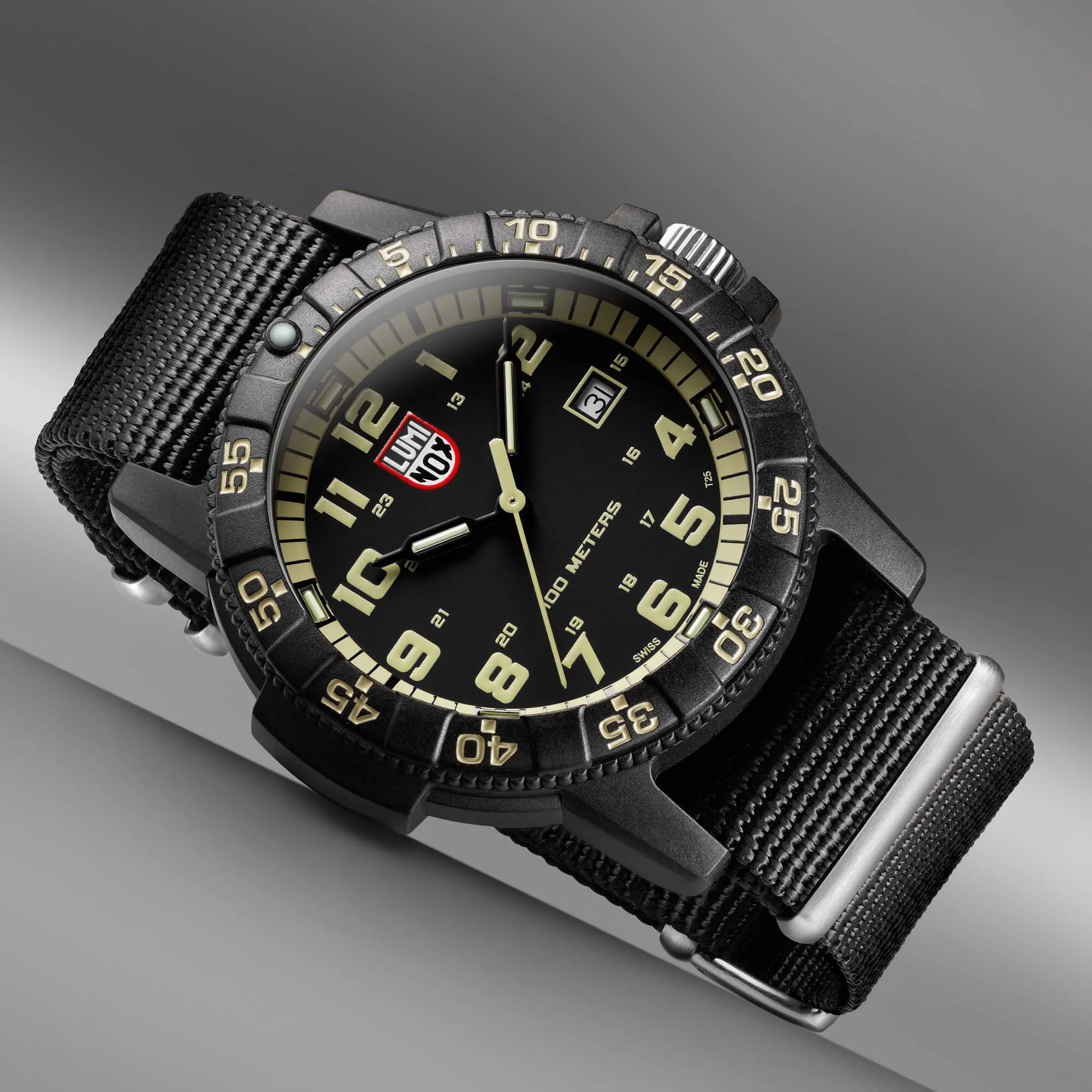 Luminox Men's Quartz Watch - Sea Turtle Giant 0320 Series Black Nylon Strap | 0333