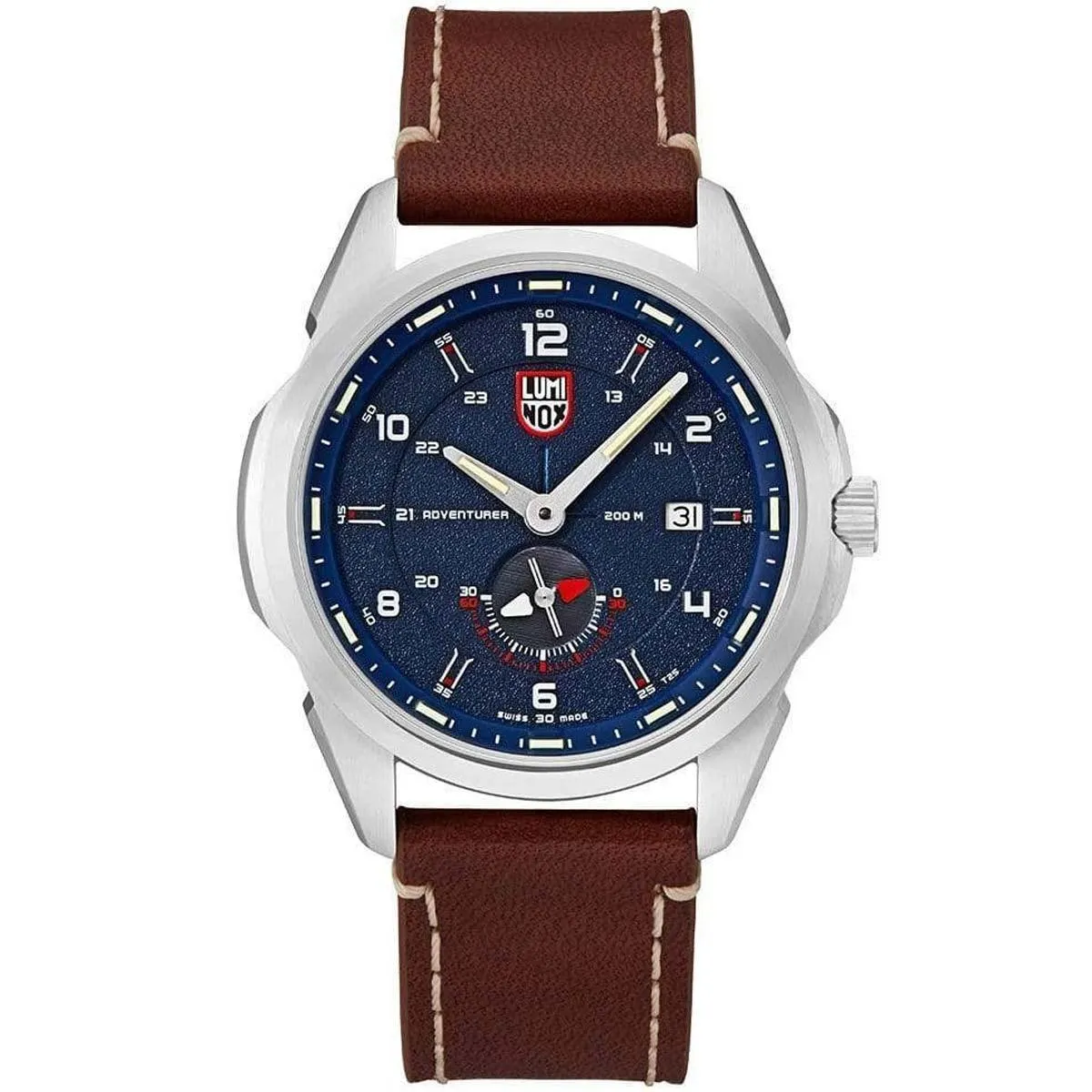 Luminox Men's Swiss Quartz Watch - Atacama Adventurer Blue Dial Brown Strap | 1763