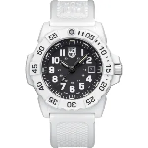 Luminox Men's Watch - Navy Seal Quartz Black Dial White Rubber Strap | XS.3507.WB