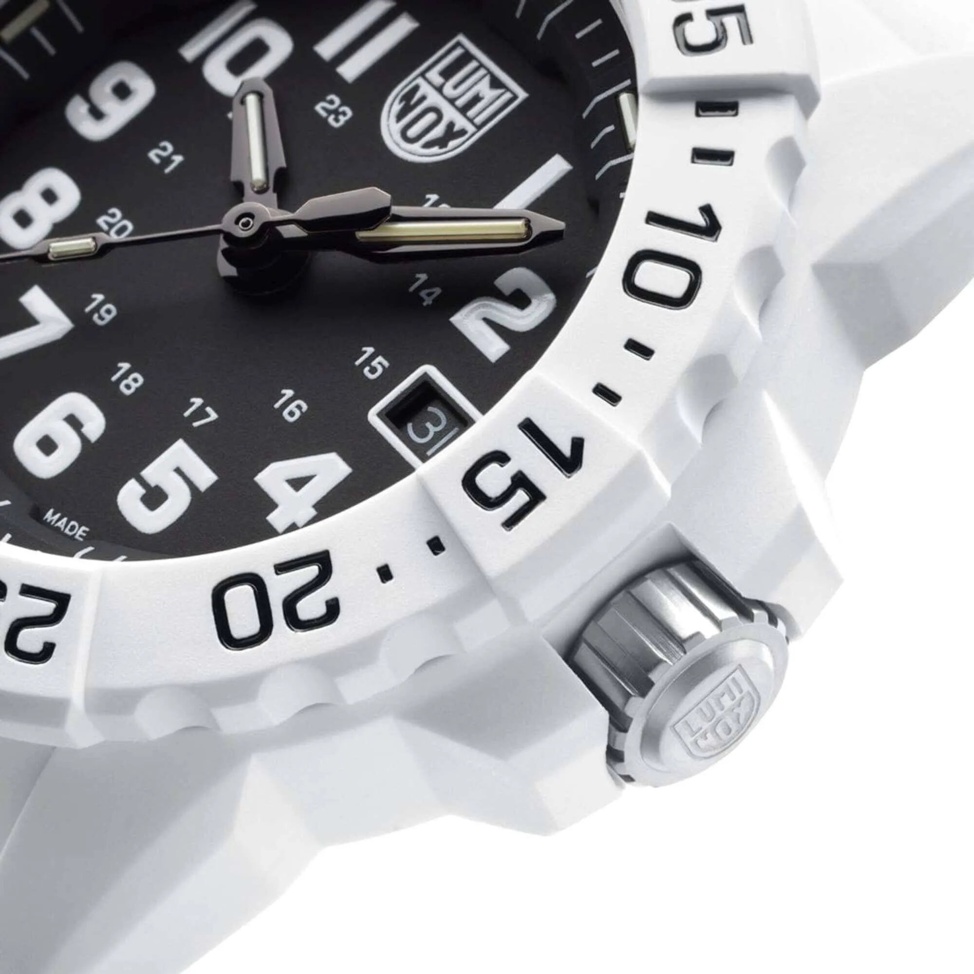 Luminox Men's Watch - Navy Seal Quartz Black Dial White Rubber Strap | XS.3507.WB