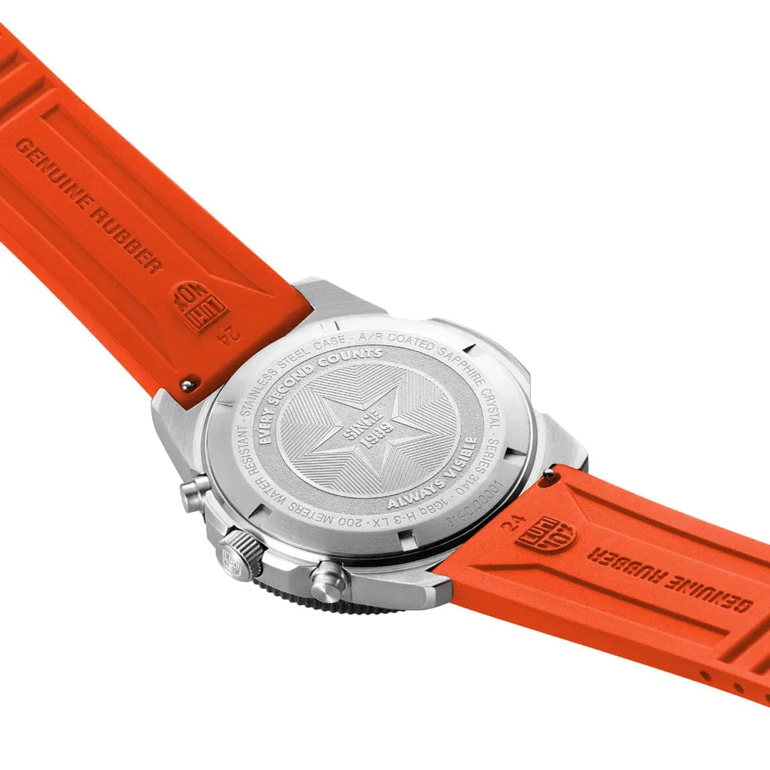 Luminox Pacific Diver Chronograph 44mm 3140 Series Black Orange Watch