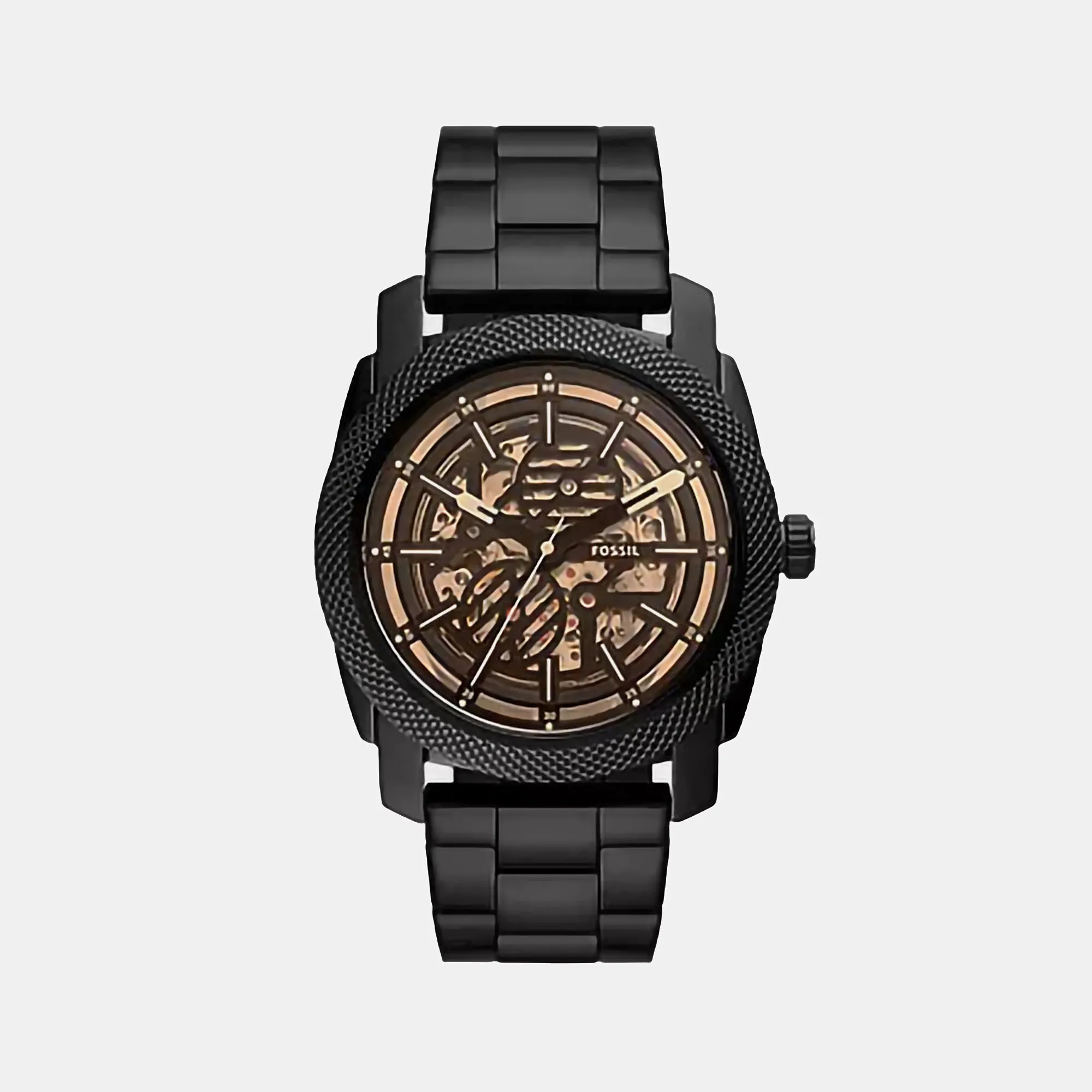 Machine Men Automatic Black Dial Analog Stainless Steel Watch ME3253