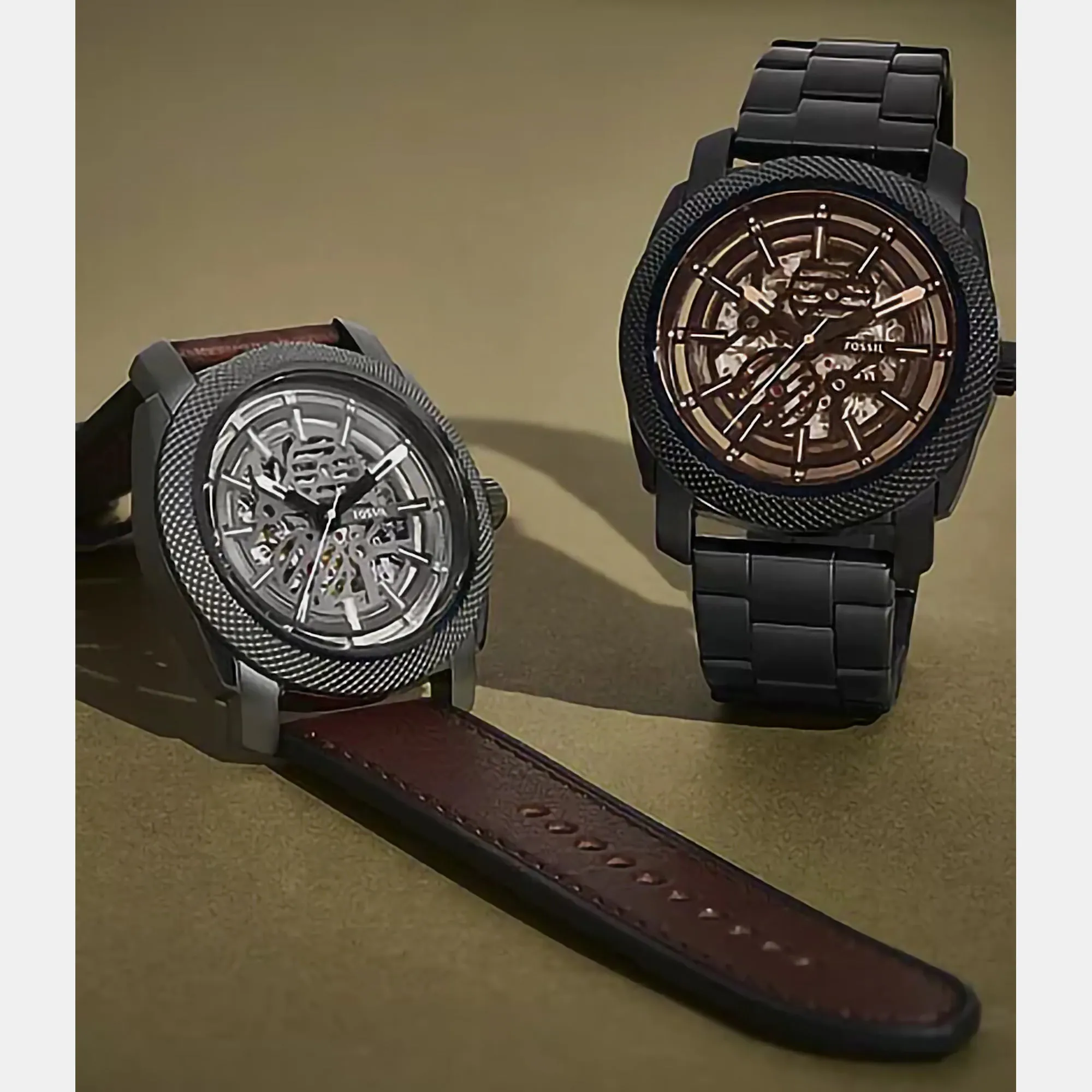 Machine Men Automatic Black Dial Analog Stainless Steel Watch ME3253