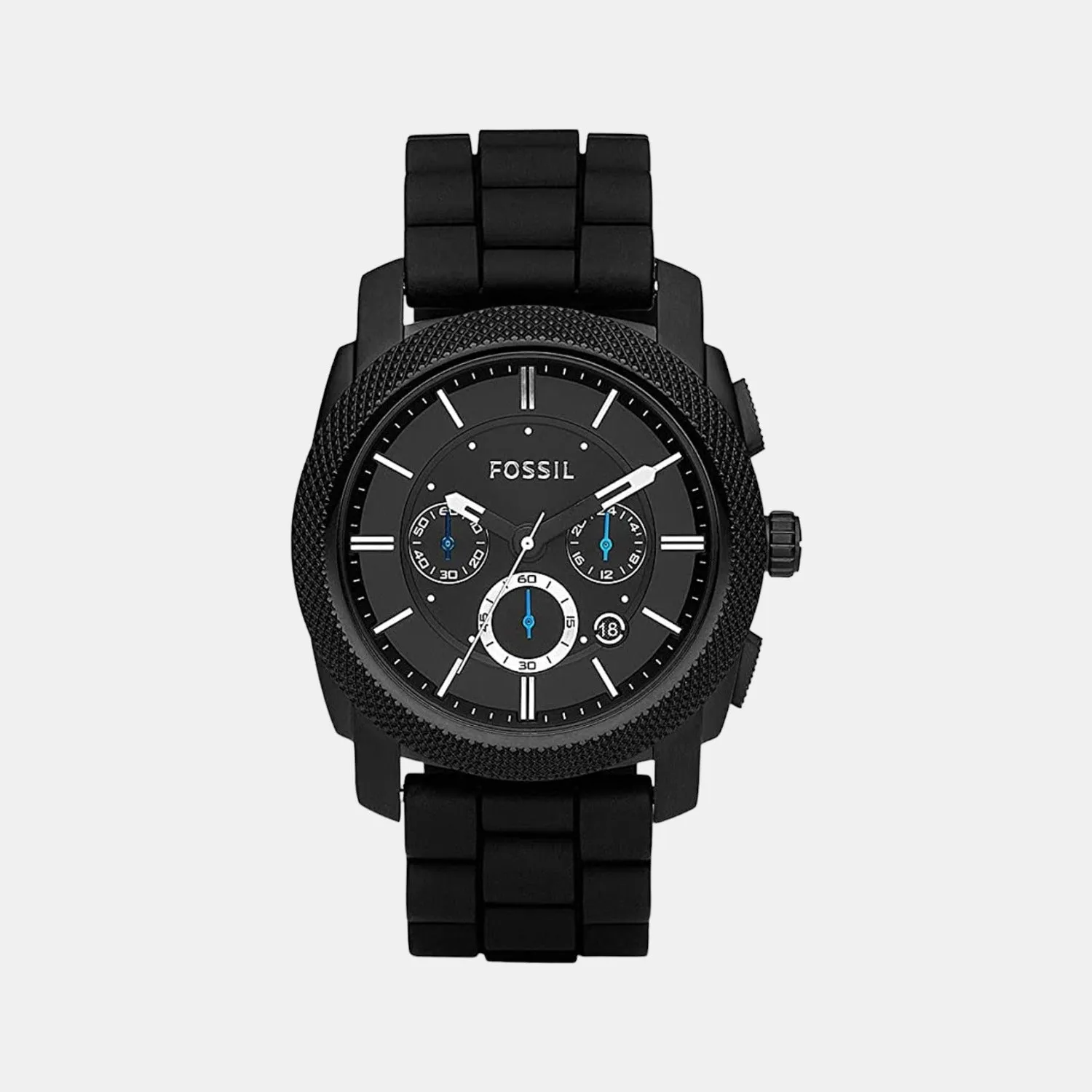 Machine Men Quartz Black Dial Chronograph Silicon Watch FS4487