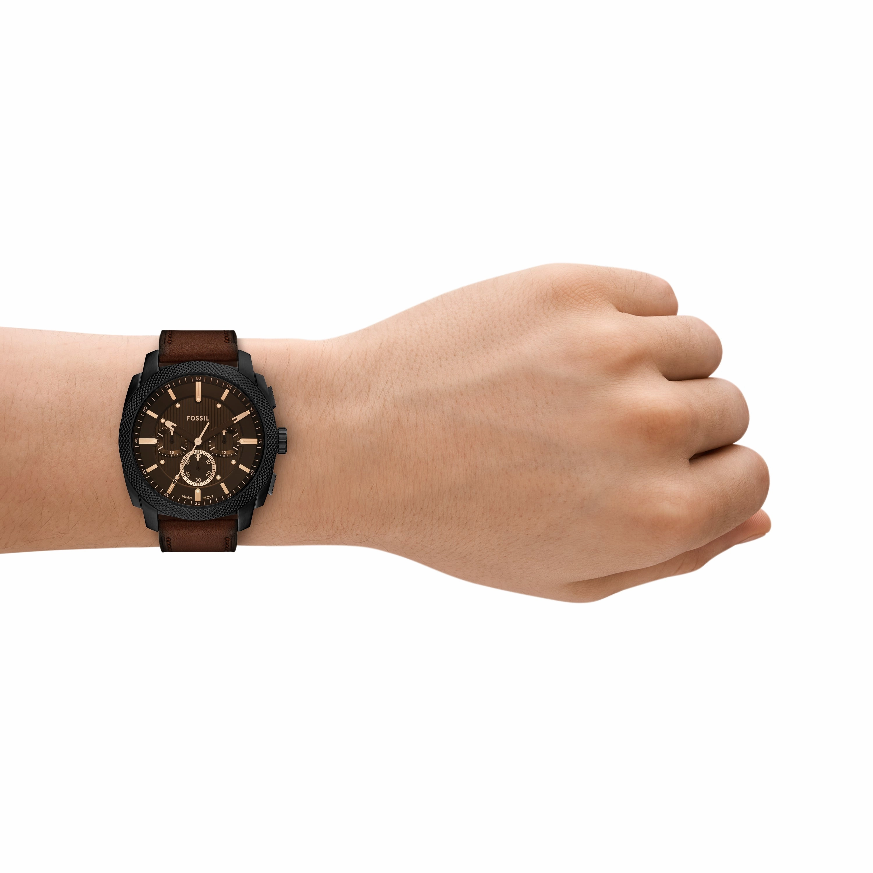 Machine Chronograph Brown Leather Watch