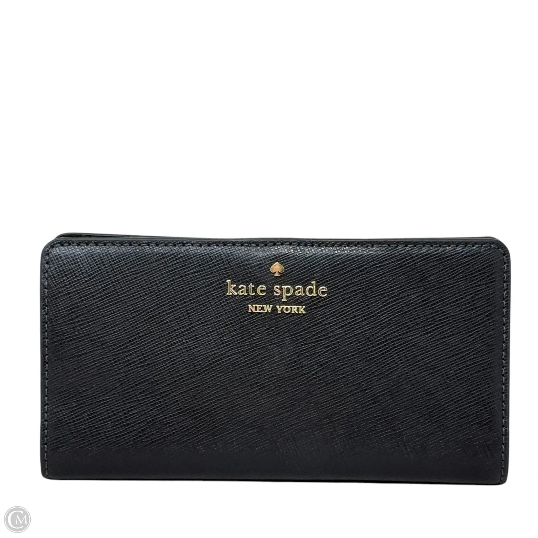 Madison Slim Bifold Wallet Designer By Kate Spade In Black Saffiano Leather, Size: Large kate spade