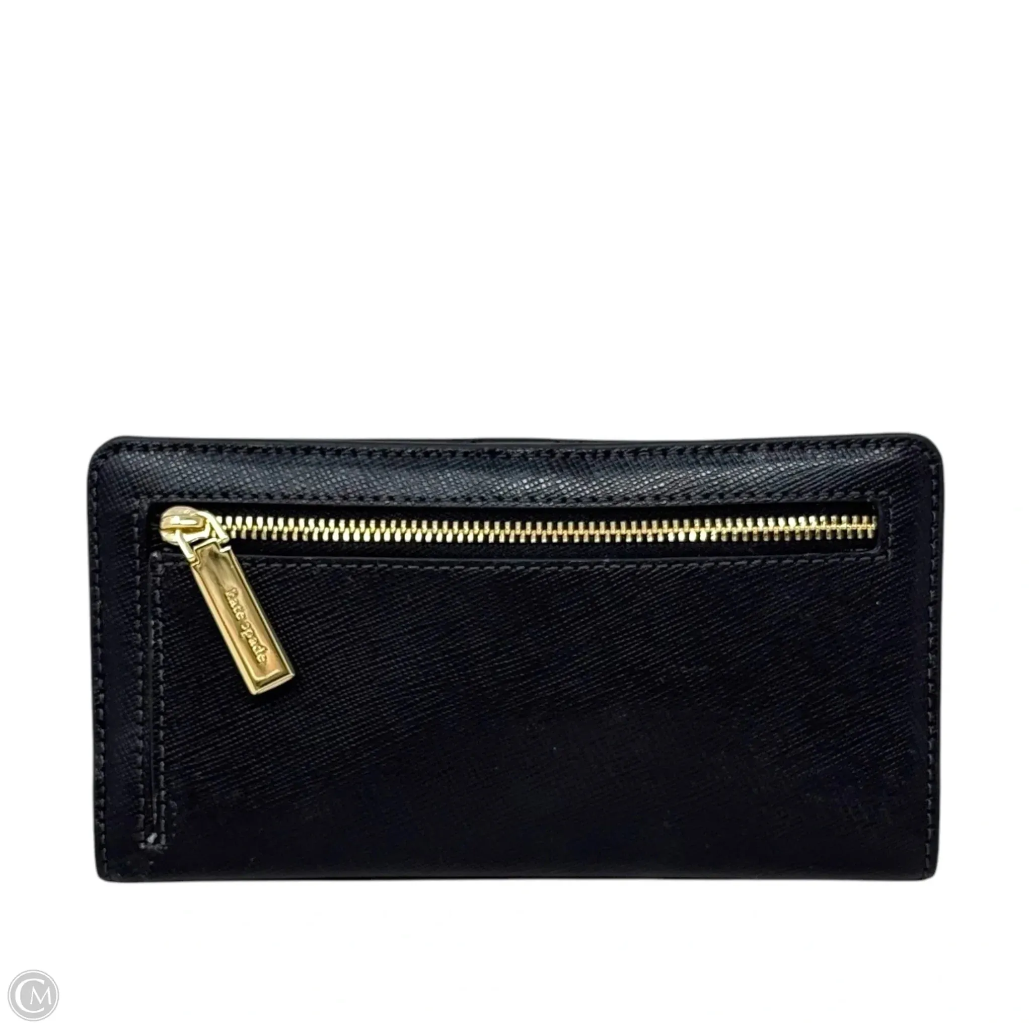 Madison Slim Bifold Wallet Designer By Kate Spade In Black Saffiano Leather, Size: Large kate spade