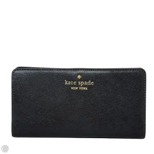 Madison Slim Bifold Wallet Designer By Kate Spade In Black Saffiano Leather, Size: Large kate spade