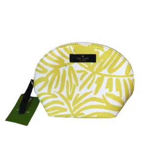 Makeup Bag Designer By Kate Spade In Green & White, Size:Small kate spade