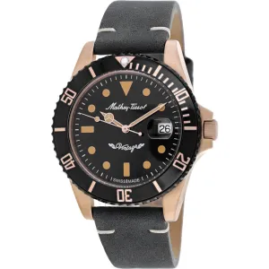 Mathey Tissot Men's Watch - Mathy Vintage Automatic Black Leather Strap | H901BZNB