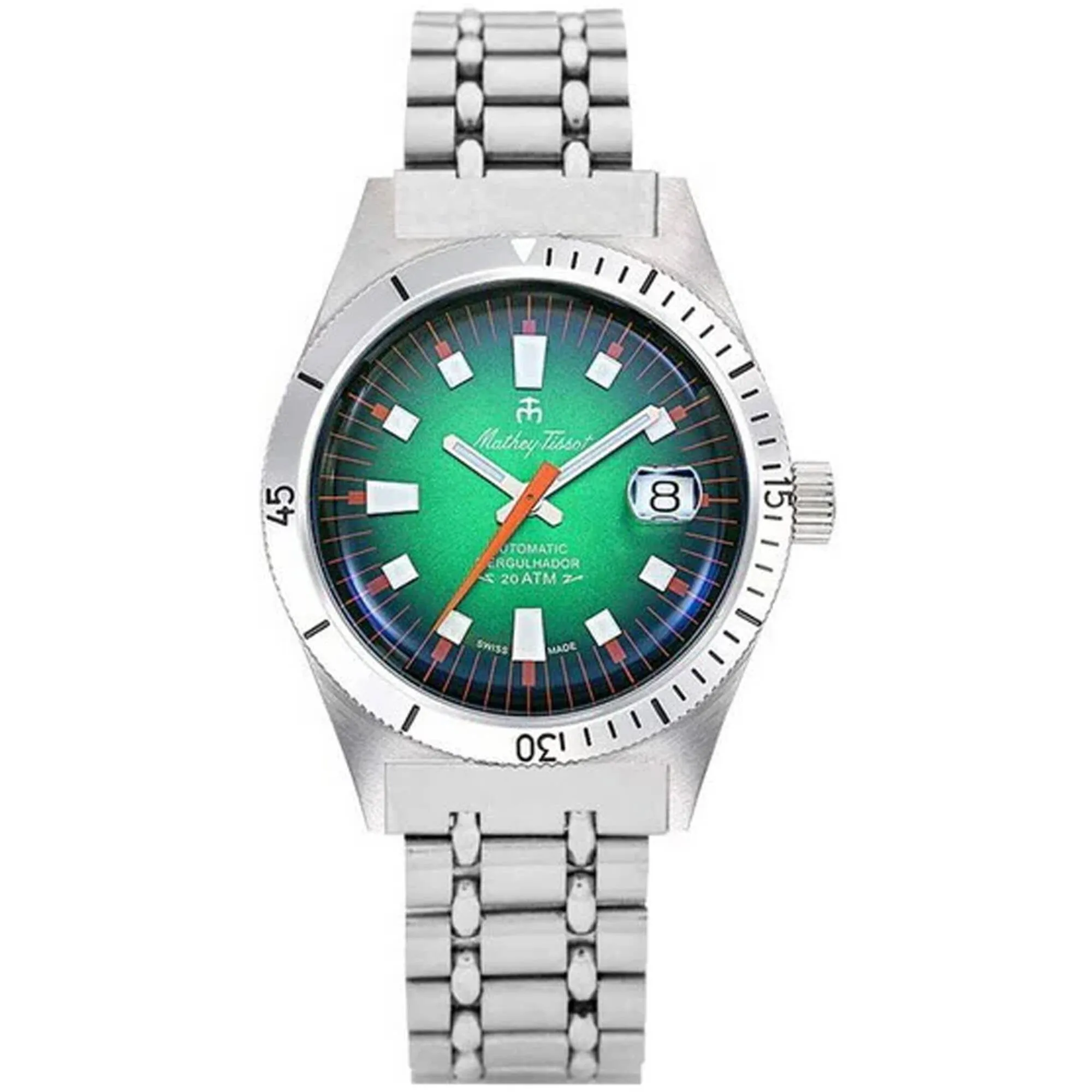 Mathey Tissot Men's Watch - Mergulhador Automatic Green Dial Steel Bracelet | MRG2