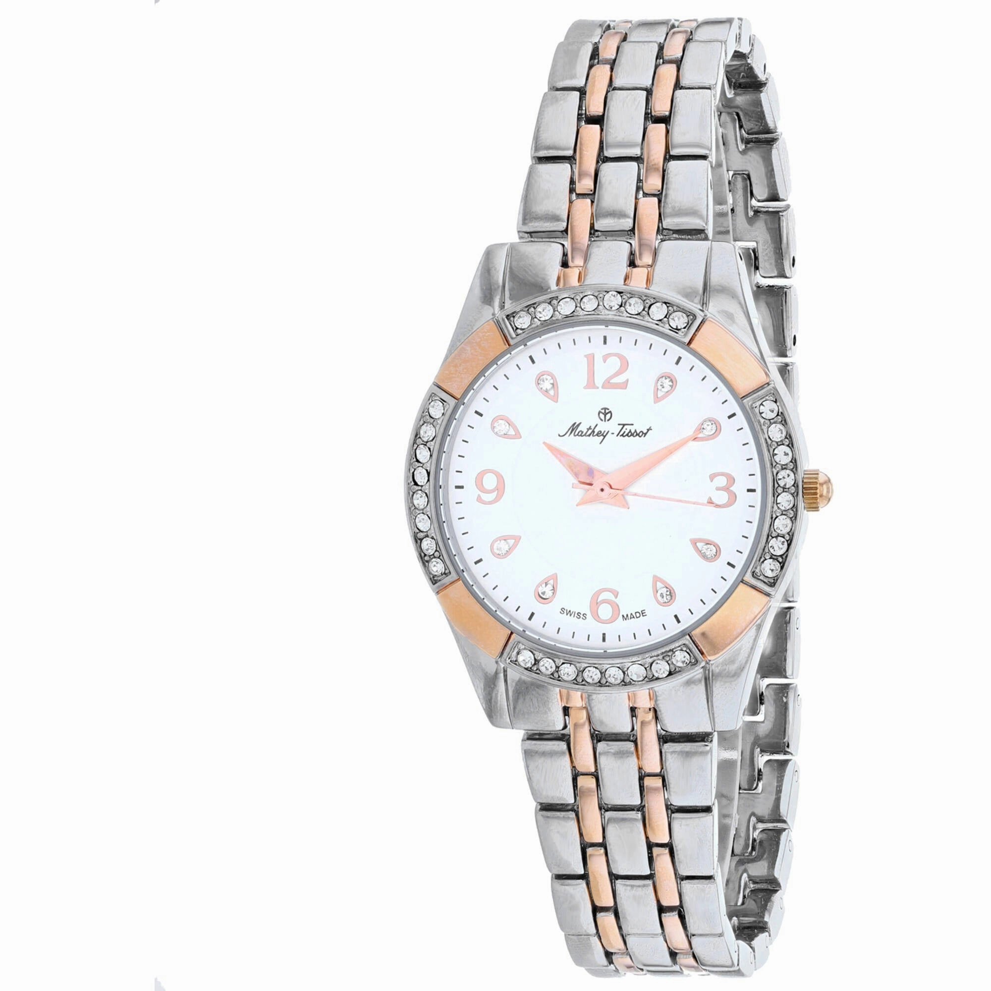 Mathey Tissot Women's Watch - FLEURY 2568 Two Tone Silver and Rose Bracelet | D2568BI