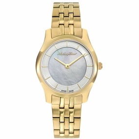 Mathey Tissot Women's Watch - Tacy White MOP Dial Yellow Gold Bracelet | D949PYI