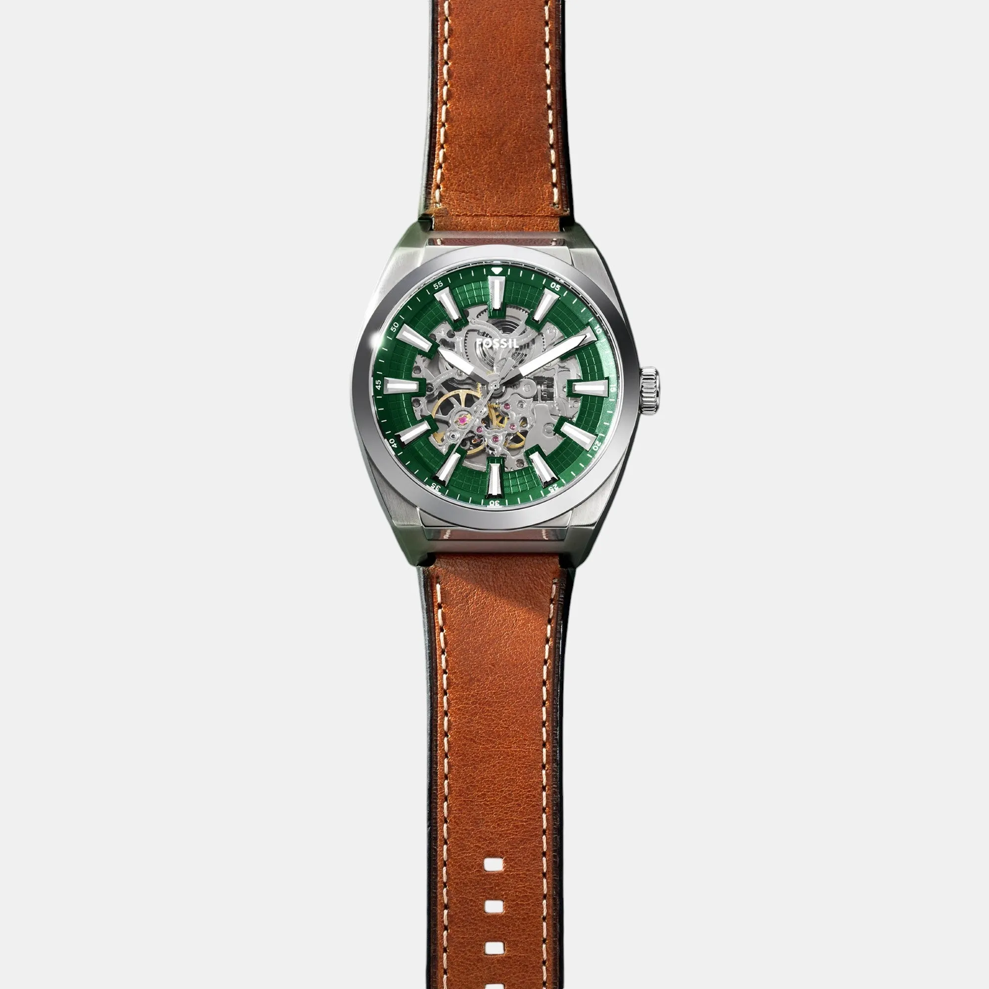 Men Automatic Green Dial Analog Leather Watch ME3261