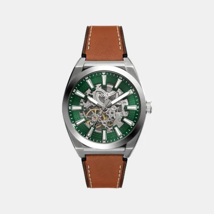 Men Automatic Green Dial Analog Leather Watch ME3261