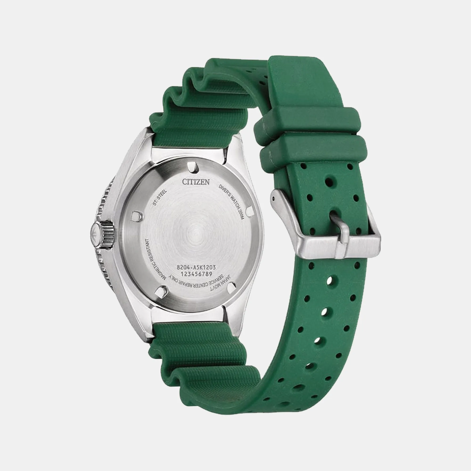 Men Automatic Green Dial Analog Stainless Steel Watch NY0121-09X