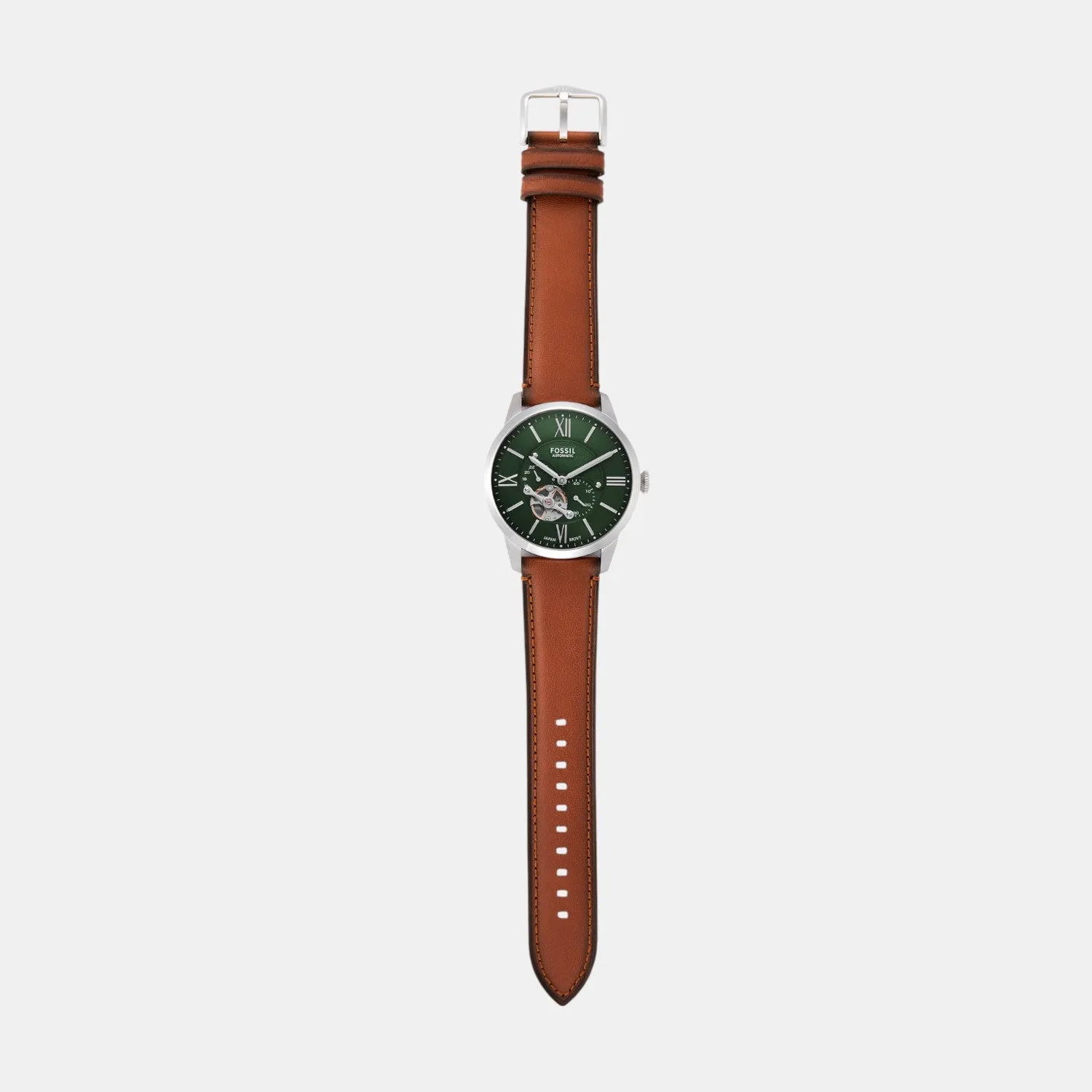 Men Automatic Green Dial Multi-Function Leather Watch ME3265