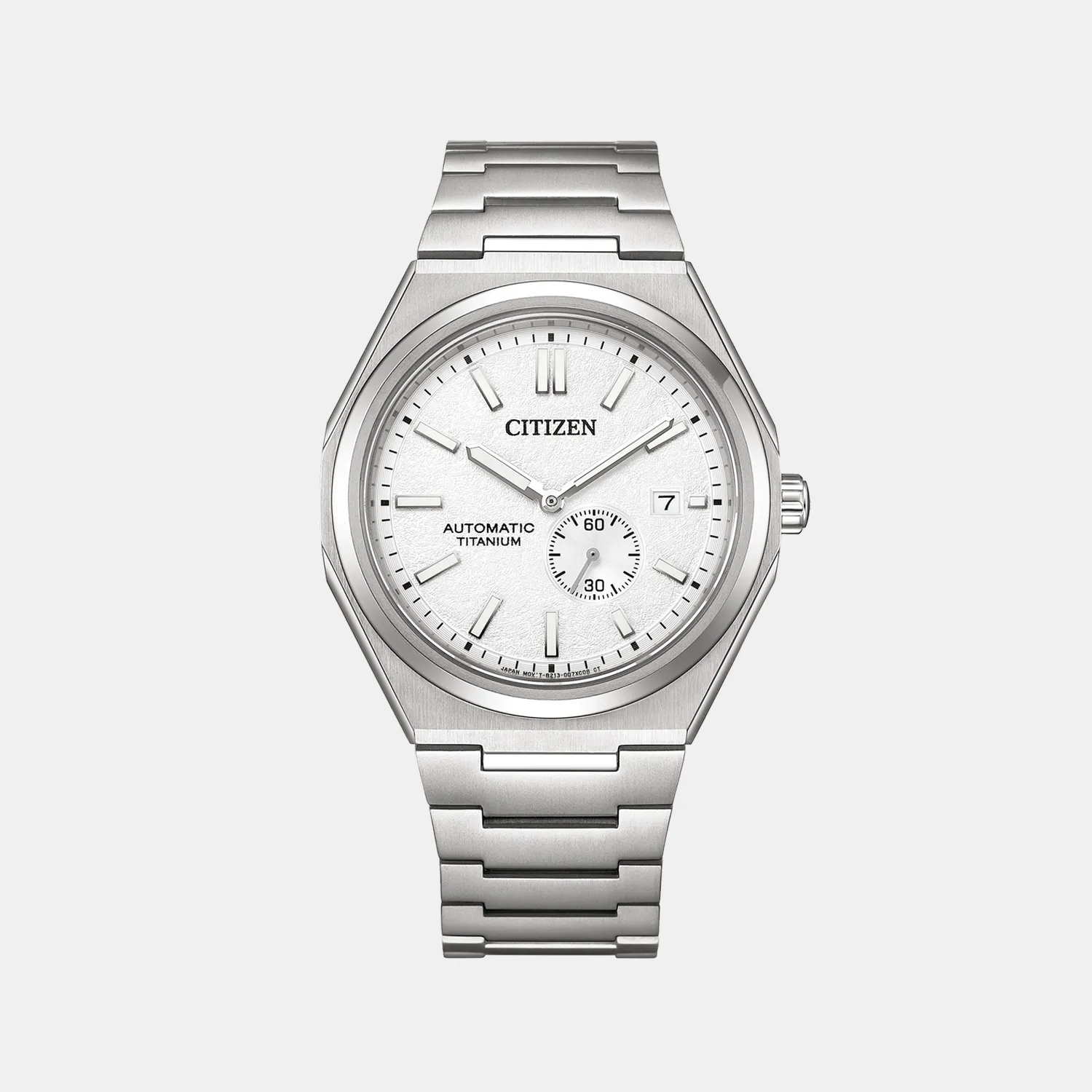 Men Automatic White Dial Analog Stainless Steel Watch NJ0180-80A