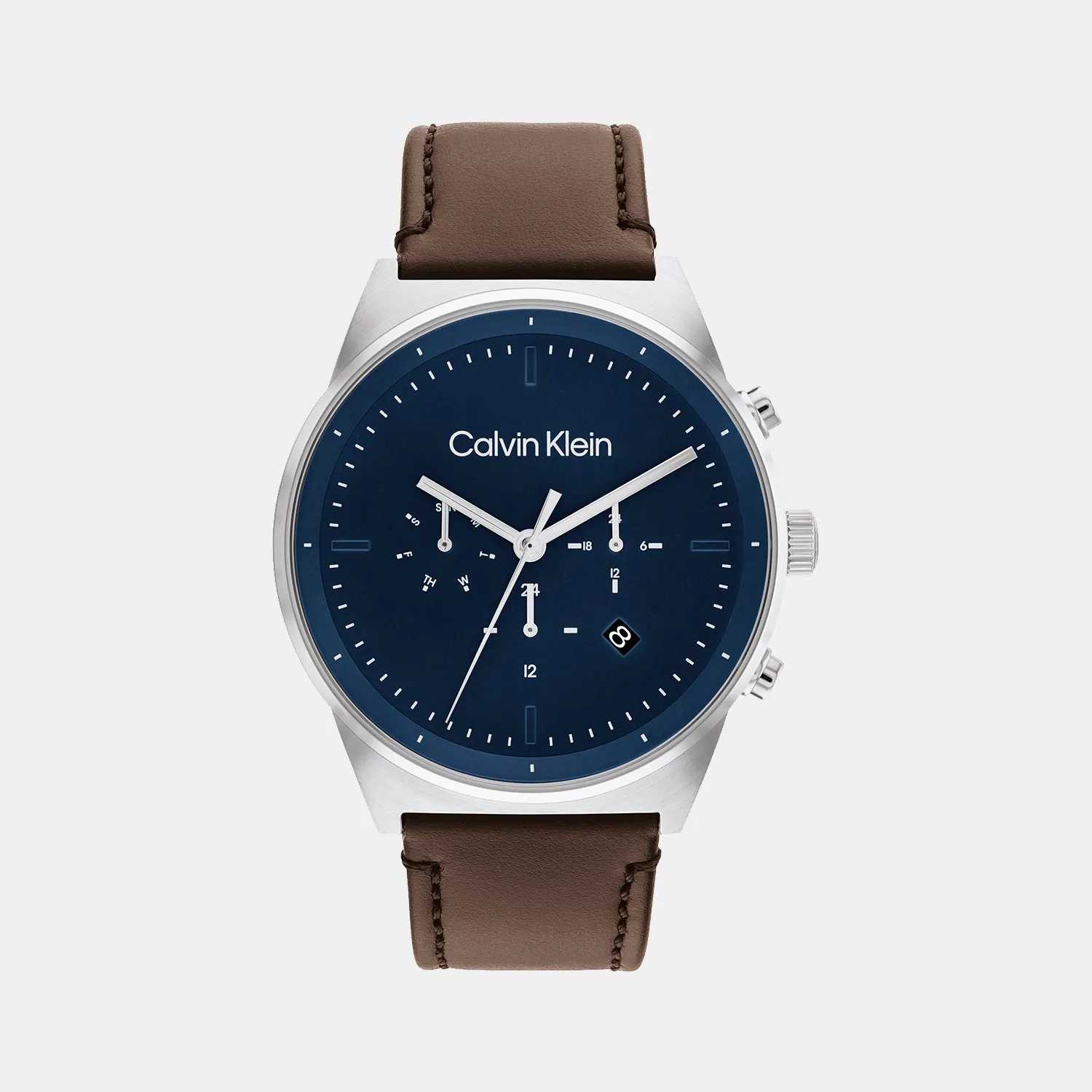Men Blue Chronograph Leather Watch 25200300
