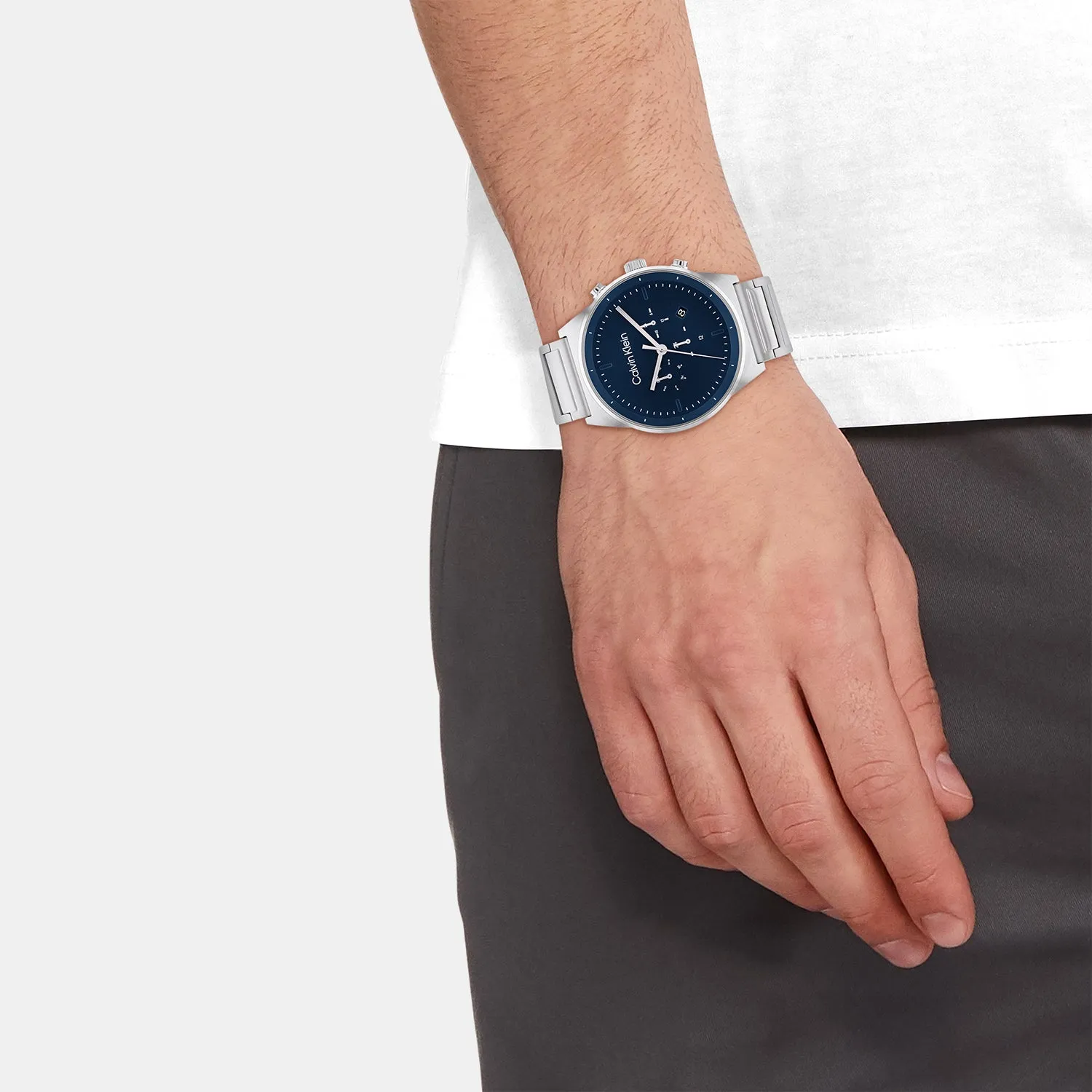 Men Blue Chronograph Stainless Steel Watch 25200293