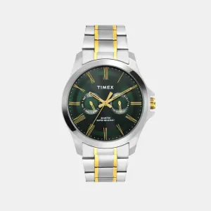 Men Green Dial Multi-Function Stainless Steel Watch TW000X130