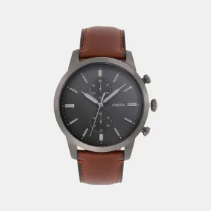 Men Grey Chronograph Leather Watch FS5522