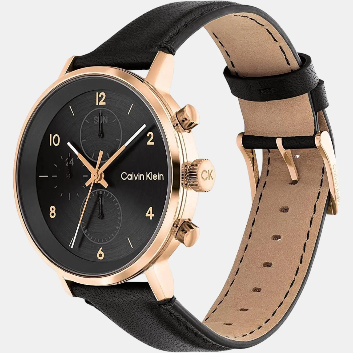 Men Leather Chronograph Watch 25200114