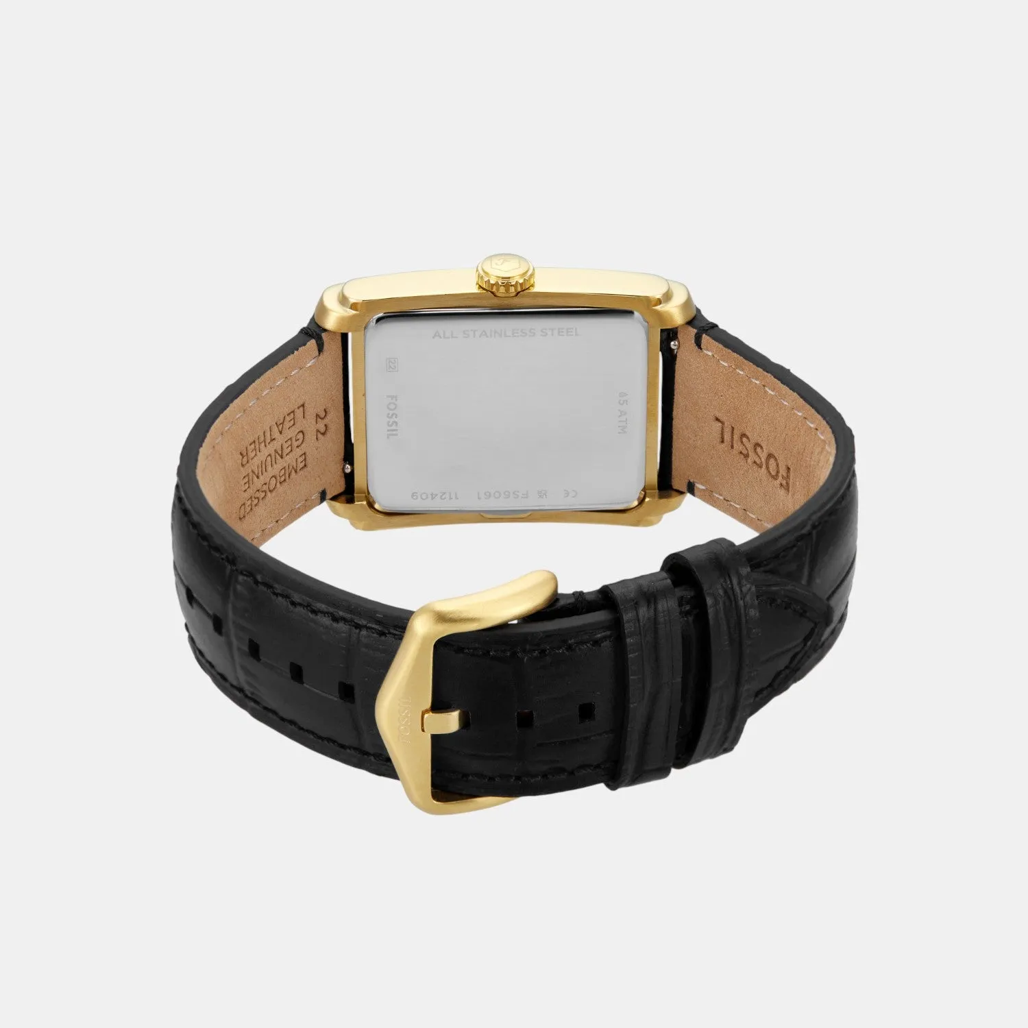 Men Quartz Black Dial Analog Leather Watch FS6091
